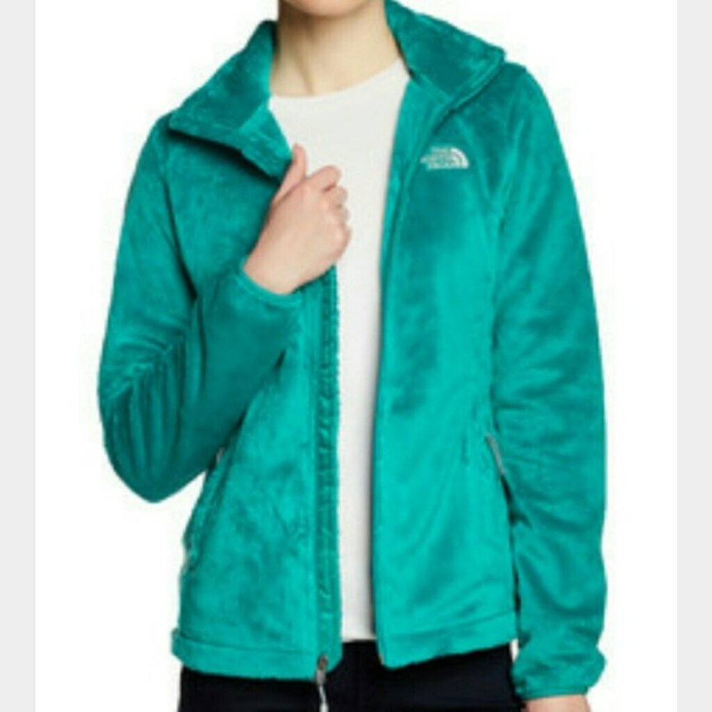 Womens green blue osito North Face fuzzy jacket L